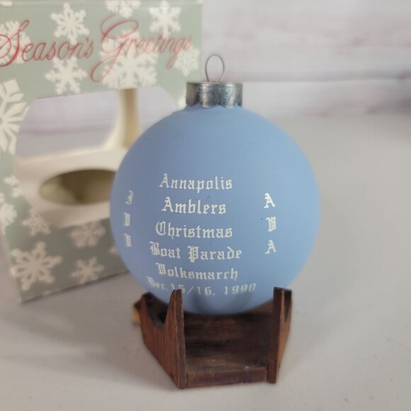 Annapolis Amblers Christmas Ornament Skipjack Boat Parade Volksmarch 1990 VTG - Picture 3 of 6